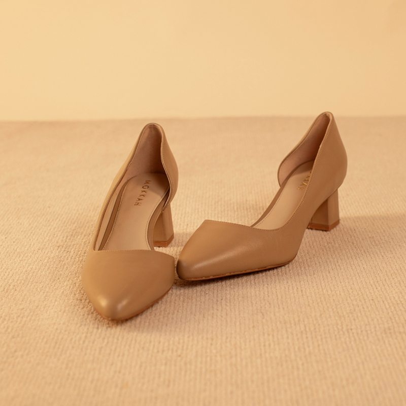 Audrey Nude Block Heel